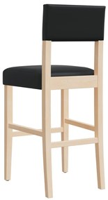 Cadeiras de bar 2 pcs seringueira maciça e couro artificial