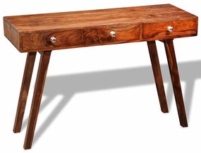 Mesa consola com 3 gavetas 76 cm madeira acácia sólida