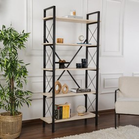 Estante Elysian – Preto Travertino – 90 x 180 x 33,5 cm