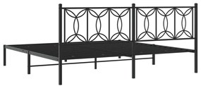 Estrutura de cama com cabeceira 200x200 cm metal preto