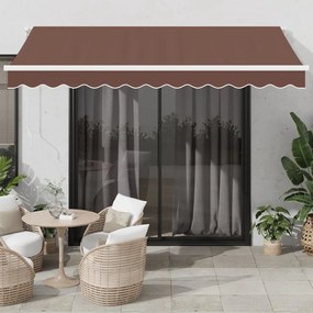 vidaXL Toldo retrátil automático com luz LED 350x250 cm castanho