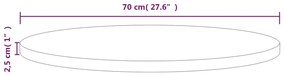 Tampo de mesa pinho maciço Ø70x2,5 cm branco
