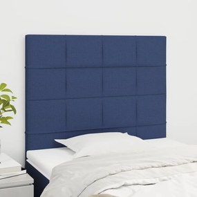 Cabeceira de cama 2 pcs tecido 80x5x78/88 cm azul