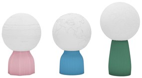 HOMCOM Conjunto de 3 Candeeiros de Mesa de Cabeceira 3D Candeeiros de Mesa com 3 Cores Brilho Ajustável em 10 Níveis Conexão USB Branco | Aosom Portugal