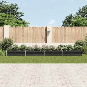 Canteiro elevado jardim aço galvanizado 600x80x45 cm antracite