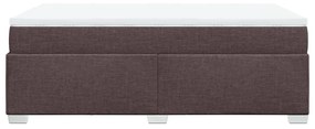 Cama boxspring com colchão 120x190 cm tecido castanho-escuro