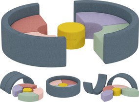 AIYAPLAY Conjunto de 7 Blocos de Espuma para Crianças com Capa Lavável 107x107x30 cm Multicolorido | Aosom Portugal