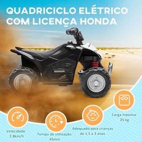 AIYAPLAY Quadriciclo Elétrico HONDA para Crianças de 18-36 Meses Quadr