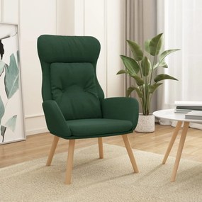 Cadeira de descanso tecido verde-escuro