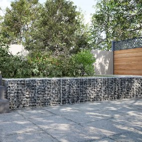 vidaXL Cesto gabião com cobertura 300x50x50 cm ferro galvanizado