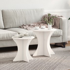 vidaXL Conjunto de Mesas de Café 2 pcs Branco 46 x 46 x 47 cm