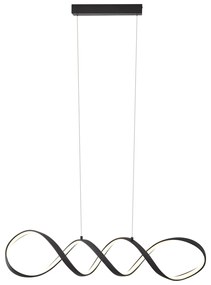 Candeeiro suspenso de design preto 100cm Incl. LED regulável em 3 níveis - Wokkel Design