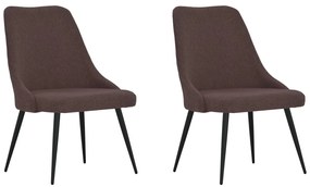 vidaXL Cadeiras de jantar 2 pcs tecido castanho-escuro