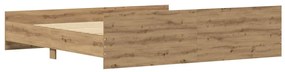 Cama vidaXL Artisan Carvalho 200x200 cm Madeira Ingenierada