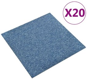 Ladrilhos carpete para pisos 20 pcs 5 m² 50x50 cm azul