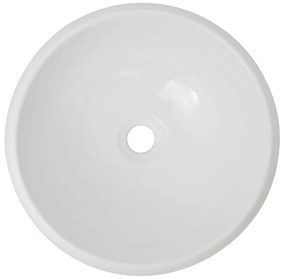 Lavatório com torneira misturadora cerâmica redondo branco