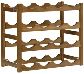 HOMCOM Suporte 16 Garrafas Bambu Prateleira Vinho 4 Níveis Organização Elegante 43x23,5x38cm Marrom | Aosom Portugal