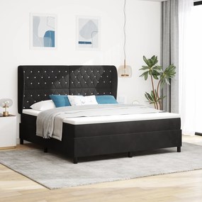 Cama Box com Colchão vidaXL Preta 180x200 cm Veludo