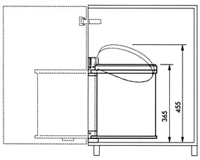 Hailo Caixote lixo armário Compact-Box M 15 L aço inoxidável 3555-101