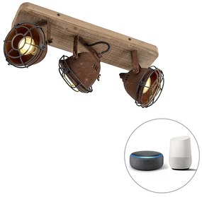 LED Projetores inteligentes inclináveis castanho ferrugem incl. 3 WiFi GU10 - Gina Industrial