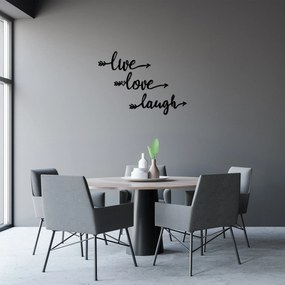 Acessório Decorativo de Parede Live Love Laugh – Preto – 60 x 60 cm