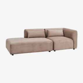 Sofá Modular De Canto Em 2 Peças Com Chaise Longue Esquerda Fogler Bombazina Castanho Camel - Sklum