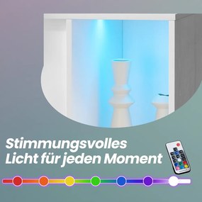 Armário de arrumação 39,1 x 100,1 x 71,1 cm com iluminação e prateleira de vidro, montagem rápida sem ferramentas branco