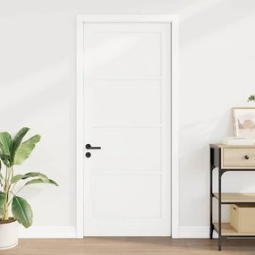 Porta de Interior 'ORKDAL'Branca 86x211x4 cm Madeira Sólida de Pinheir