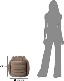 Puff Softy Cinza - Veludo Cinza Acastanhado - 45 cm x 45 cm x 45 cm