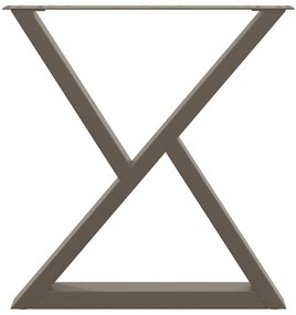 Pés para mesa de jantar 2 peças aço natural 70x(72-73,3) cm aço