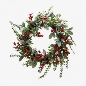 Corona Decorativa De Natal Ø60 Cm Com Luzes Eirune Erva Verde - Sklum
