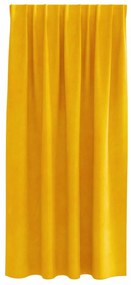 Cortinas Blackout vidaXL com fita superior 2 pcs Amarelo Mostarda Velu