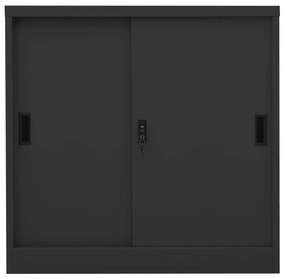 Armário escritório c/ porta deslizante 90x40x90cm aço antracite