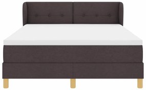 Cama Box com Colchão vidaXL - Castanho Escuro, 140x200 cm, Tecido