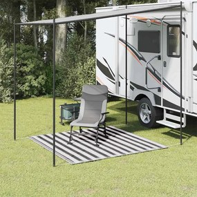 Tapete de campismo para tenda 200x200 cm antracite e branco