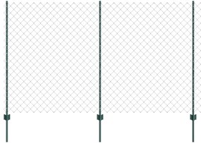 Cerca de Cadeia com 22 Postes U Verde 1,4x25 m Aço