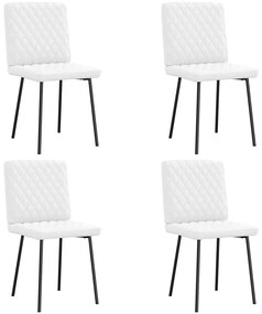 Cadeiras de jantar 4 pcs couro artificial branco