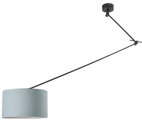 Candeeiro de suspensão preto com abajur 35 cm azul claro ajustável - Blitz Moderno