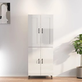 3114968 vidaXL Armário alto 70x34x180 cm derivados de madeira branco brilhante
