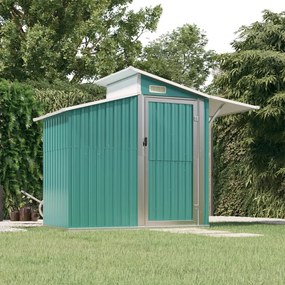 vidaXL Abrigo de jardim 270x130x208,5 cm aço galvanizado verde