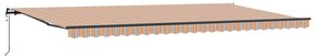 Toldo retrátil automático listrado, multicolorido, 600 x 300 cm