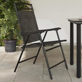 vidaXL Cadeiras de jardim dobráveis 4 pcs aço/textilene cinza mesclado