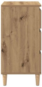 Mesa de cabeceira vidaXL Carvalho Artisan 40x35x70 cm Madeira de engen