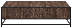 Mesa de centro derivados de madeira e metal carvalho castanho