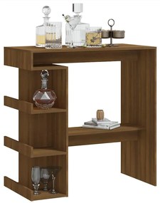 Mesa de bar c/ prateleiras derivados madeira carvalho castanho