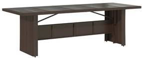 9 pcs conjunto bistrô de jardim c/ almofadões vime PE castanho