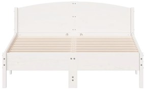 Cama sem colchão 160x200 cm madeira de pinho maciça branco