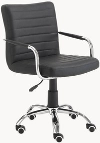 Cadeira de escritório em couro sintético regulável em altura Milko