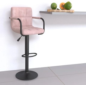 vidaXL Banco de bar veludo rosa