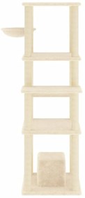 Árvore para gatos c/ postes arranhadores sisal 154 cm cor creme